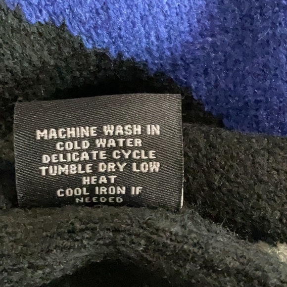 NWT Vertigo dress sweater dress cobalt blue,black& stone wool blend flattering - Picture 10 of 11